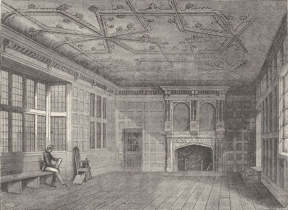 THE ROYAL PALACE OF WESTMINSTER. The Star Chamber in 1863. London c1880 print